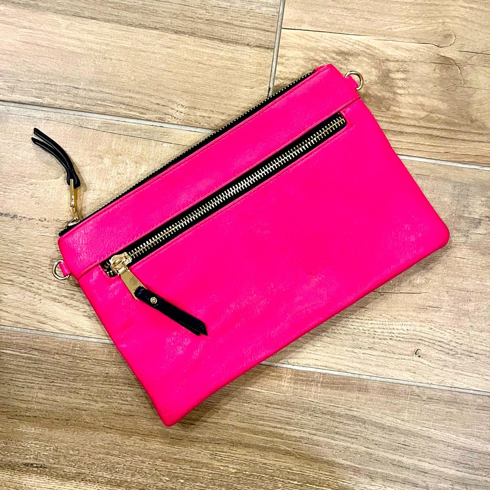 MMS Design Studio Large Hot Pink Leather Clutch